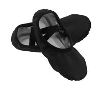 BCOATH PU Leather Ballet Shoes Soft Sole No-tie Ballet Flats with Elastic Cross Straps for Women Comfortable Breathable Dance Shoes Yoga Contemporary Dance Stage Performance Black