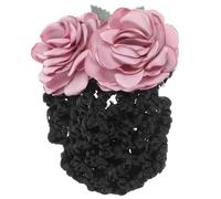 BCOATH Purple Flower Hair Net for Bun Women and Classic Cloth Material Hair Accessory Is Not Easy to Tear for Weddings and Elegant Occasions
