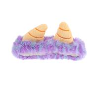 BCOATH Purple Plush Cow Horn Headband Elastic Hairband for Women Cute Cartoon Face Wash Spa Hair Accessory Versatile for Daily Wear Parties Costume Events