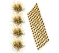 BCOATH Realistic Static Grass Tufts for Miniature Scene Production and Sand Tables, Khaki Resin Material, Mini Size, Can Be Cut Freely, 104 Tufts Per Box for Model Railways and Woodland