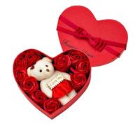 BCOATH Red Soap Flower Rose Present Box 10 Rose Soap Petals for Anniversary Present