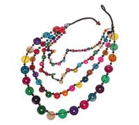 BCOATH Retro Coconut Shell Necklace for Men Lightweight and Comfortable Wooden Beaded Necklace Suitable for Occasions with Elegant Vintage Style
