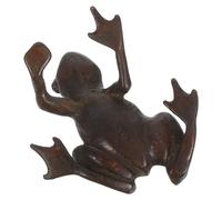 BCOATH Retro Copper Tea Pet Frog-shaped Figurine Fine Polish Process Brown Desktop Decor Multi-purpose Ornament for Tea Art Making and Festival