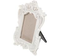 BCOATH Retro European Style Embossed Carved Picture Frame White Rectangular Vintage Photo Holder with Desktop Stand for Home and Bed Breakfast Decoration