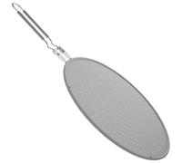 BCOATH Reusable with Frying and Pan Silicone Steel Splatter Stainless Screen Handle, Anti-scalding Mesh Splatter Guard for Silver Oil Splash Protector Cooking for Kitchen Use