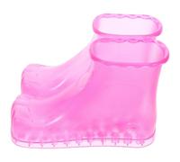 BCOATH Rosy Red Small Size Foot Soak Boots 16.5cm PVC Foot Massage Shoes for Home Spa and Heat Therapy