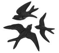 BCOATH Rustic Cast Iron Bird Wall Decor 3pcs Metal Wall Decor Hanging Ornaments for Living Room or Wedding 3d Bird Adornment
