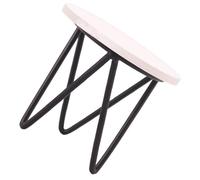 BCOATH Scale Doll Accessories Tiny Modern Decor for Dollhouse DIY Crafts Creative Miniature Table with Black Legs and White Round Top for Mini Models and