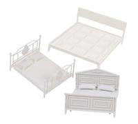 BCOATH Scale Miniature DIY Bed for Dollhouse Realistic Landscaping Mini Furniture with Adorable Doll Beds Safe Rounded Edges for Mini Bedroom and Educational Play