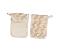BCOATH Set of 2 Sisal Soap Bags Mesh Soap Holder Bar Bag Exfoliating Saver Loop and Hook Portable Cotton Mesh