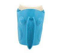 BCOATH Shampoo Rinse Cup for Soft Curved Edge Eye Protection Lightweight One-Handed Grip Bath Rinser Pail for Newborns Cartoon Blue for Bathroom Use