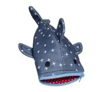 BCOATH Shark-Shaped Pencil Case Lightweight Canvas Pouch with Star Details Portable Cute Pen Holder for School Office Cosmetic Bag Organizer for Professionals