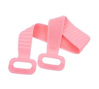 BCOATH Silicone Back Rub Towel Long Bath Shower Brush with Exfoliating Double-Sided Massage Belt for Deep Cleaning Reach Areas Easy to Hold Pink