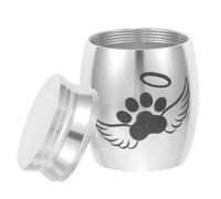 BCOATH Silver Alloy Keepsake Urn for Dogs and Pets Portable Metal Pet Urn with Lid for Memorials Can Be Placed in Purse Or Backpack