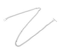 BCOATH Silver Pocket Watch Chain with T Bar Buckle, 65cm Metal | Vintage Style, Lobster Clip Ends, for Keys and Belt Loops, Casual Use and Retro Cosplay
