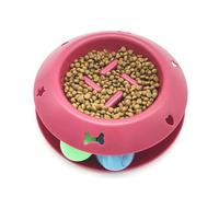 BCOATH Slow Eating Bowl for Cats Kittens Pet Feeder Rolling Ball and Sound Raised Cat Food Bowl Random Color