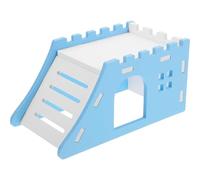 BCOATH Small Blue Hamster Hideout House with Ramp, Cozy Squirrel Maze Hut for Hamsters and Guinea Pigs, Mini Pet Sleeping Nest for Small Animal Cages