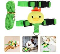 BCOATH Small Pet Harness Leash Set for Rabbits and Ferrets, Wear-Resistant Adjustable Outdoor Bunny Leash with Comfortable Step-In Design, 2pcs S Size for Dwarf Pets