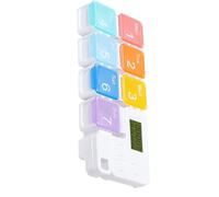 BCOATH Smart Medicine Storage Case and Timing Reminder with Alarm Design 7 Compartments Organizer Made of Pp and Electronic Components, Portable Pill Box for Daily Medication Management