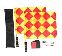 BCOATH Soccer Referee Flag Set with Bright Red and Yellow Signal Flags Metal Referee Whistle and Fine Cards Kit for Outdoor Football Matches and Coaching