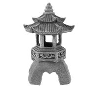 BCOATH Solar Powered Garden Statue Resin Pagoda Lantern with Waterproof Design, Traditional Zen Style for Outdoor Yard Decoration and Patio Ornament