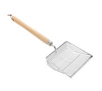BCOATH Stainless Steel Beach Sand Scoop with Extended Wooden Handle Shell Sifter for Outdoor Play Lightweight Sand Filter Tool for Family Summer Beach Activities