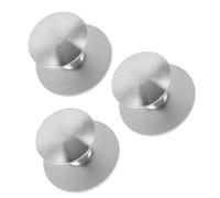 BCOATH Stainless Steel Cabinet Handles Silver Finish 3pcs Self-Adhesive with Firm Adhesion and Universal Fit, Modern Round Pulls for Kitchen Cabinets, Wardrobes, and Furniture