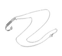 BCOATH Stainless Steel Fishing Hook Cremation Jewelry Necklace Pendant Memorial Keepsake Urn Necklace for Ashes Unisex Silver Tone Memorial Jewellery for Ashes
