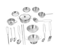 BCOATH Stainless Steel Kitchen Pretend Cooking Utensils for Boys and Portable Playware Enhancing Cognitive Skills and Hand Eye Coordination Safe for Indoor and Outdoor Use