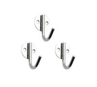 BCOATH Stainless Steel Wall Hooks 3PCS Round Solid Single Hooks for Bathroom Kitchen Towel and Robe Hanging 1.97 x 1.77 x 1.38 in Smooth Surface