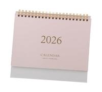 BCOATH Standing Desk Calendar Pink Minimalist Compact Flip Design with Thick Premium Paper Smooth Page Turn Travel Friendly Yearly Desktop Pad for Planning Memo Writing and Wall Hanging