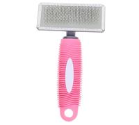 BCOATH Steel Pin Pet Grooming Comb with Ergonomic Rubber Handle for Dogs and Cats Large Surface Shedding and Dematting Tool Quick Efficient Massage Brush for All Hair Types