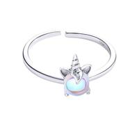 BCOATH Sterling Silver Unicorn Open Ring for Women, Adjustable Fashion Jewelry Accessory, S925 Pure Silver Fantasy Animal Band