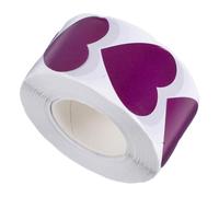 BCOATH Stickers Roll Valentine's Day 500pcs Purple Heart Shaped Self-Adhesive Romantic Labels with Convenient Roll Design for Party Decorations and Weddings