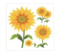 BCOATH Sunflower Wall Sticker Removable Self Adhesive PVC Wall Decal in Yellow for Home Decoration Fresh and Vibrant Flower Design for Living Room