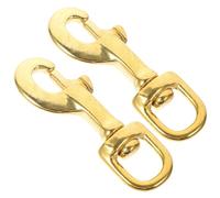 BCOATH Swivel Trigger Snap Hooks 2pcs with Tight Grip and Easy Open Close Feature Brass Sturdy Flag Pole Rope Clips in Golden Colour for Crafts and DIY Projects