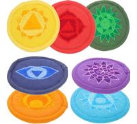 BCOATH Tibetan Singing Bowl Cushion Pads 7pcs Embroidered Protective Lightweight Polyester Sound Bowl Holder Pads for Meditation and Yoga Accessories
