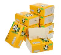 BCOATH Tissue Paper Beige Colour Natural Bamboo Pulp 9 Packs Soft and Easy to Use Extraction Paper Eco-Friendly Facial Tissues for Restaurant and Bar