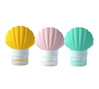 BCOATH Travel Lotion Bottle Empty 40ml 3pcs Shell Shaped Silicone Refillable Cosmetic Bottle Lightweight for Travel
