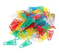 BCOATH Triangle Plastic Paper Clips Creative Lovely Shaped Clips 100pcs for Clipping Documents and Photos, Easy to Store Decorative Bills Clamp Random Color for Office and School Use