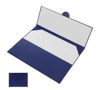 BCOATH Trifold Diploma Cover A4 Certificate Holder Protective Document Folder Blue Leather Snap Closure for Graduation, Marriage, and Award Certificates