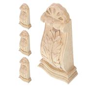 BCOATH Unfinished, Structural and European Support Robust Style or Elegant 4pcs Wooden Wood Corbels with Detailed Carving Rustic Carved Corner Brackets for Living Room Study