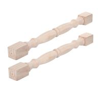 BCOATH Unfinished Wooden Stair Spindles 2pcs with Smooth Surface and Stable Support, Ready for Staining, for Deck Railing Home Improvement Projects and Woodworking Crafts