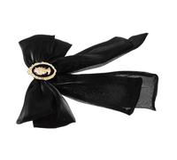 BCOATH Vintage Baroque Style Bow Brooch for Women with Organza and Metal Material, Dual Use Collar Pin That Does Not Damage Clothes, for Party and Banquet Accessories