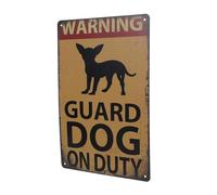 BCOATH Vintage Beware of Dog Sign Metal Plaque Sturdy Outdoor Garden Security Notice Board for Gates Fences Yards with Easy Mounting and Retro Charm