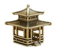 BCOATH Vintage Brass Pagoda Figurine Three-dimensional Design, Collectible Miniature Pavilion Ornament for Office and Studies, Golden Desktop Garden Decoration Distinctive Artistic