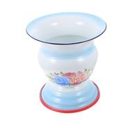 BCOATH Vintage High-Footed Chamber Pot with Non-Slip Base Enamel Urinal Pan Lightweight Portable Bathroom Container for Adults