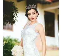 BCOATH Vintage Purple Crystal Crown Headdress Bridal Hairband Alloy with Diamonds Elegant Wedding Party Tiara for Women