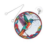 BCOATH Vivid Acrylic Hummingbird Suncatcher with Hanging Chain and Sucker Hook, Easy Installation Decorative Window Hanging Ornament for Home Decoration or Wall Display