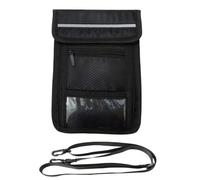 BCOATH Waterproof Portable Passport Holder Wallet with Rope, Black Oxford Cloth Travel Document Organiser Pouch for Trains and Buses, Multifunctional Money and Certificate Bag